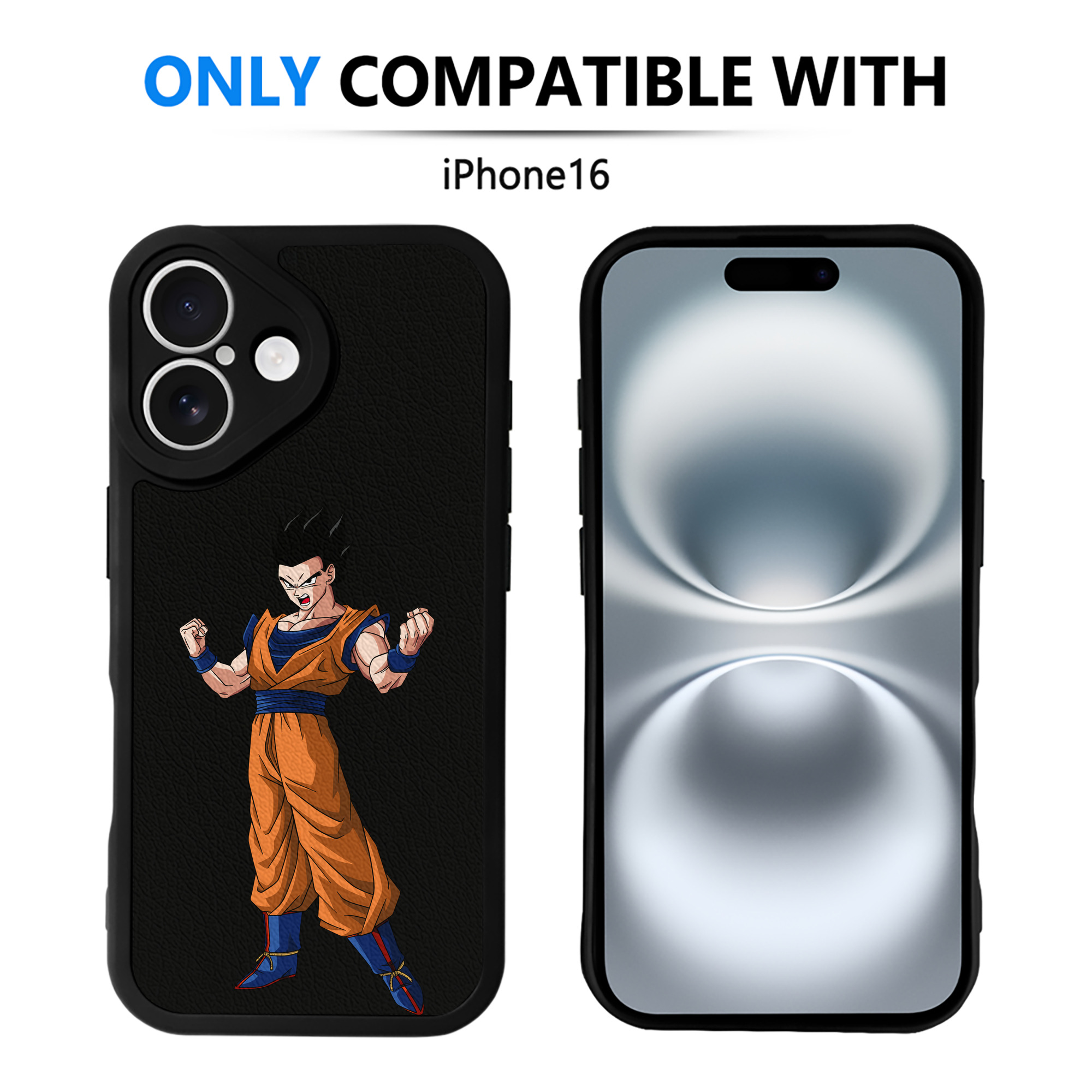 （画像用） ドラゴンボール 孫 悟飯（そんごはん）DRAGON BALL Son Gohan 【iPhone 16シリーズ対応】シリコンスマホケース（レザー調） 材質：シリコン